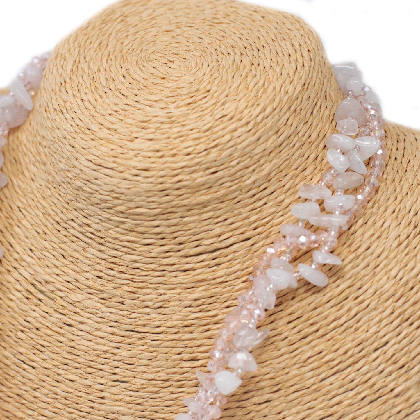 Chipstone & Bead Necklace - Rose Quartz