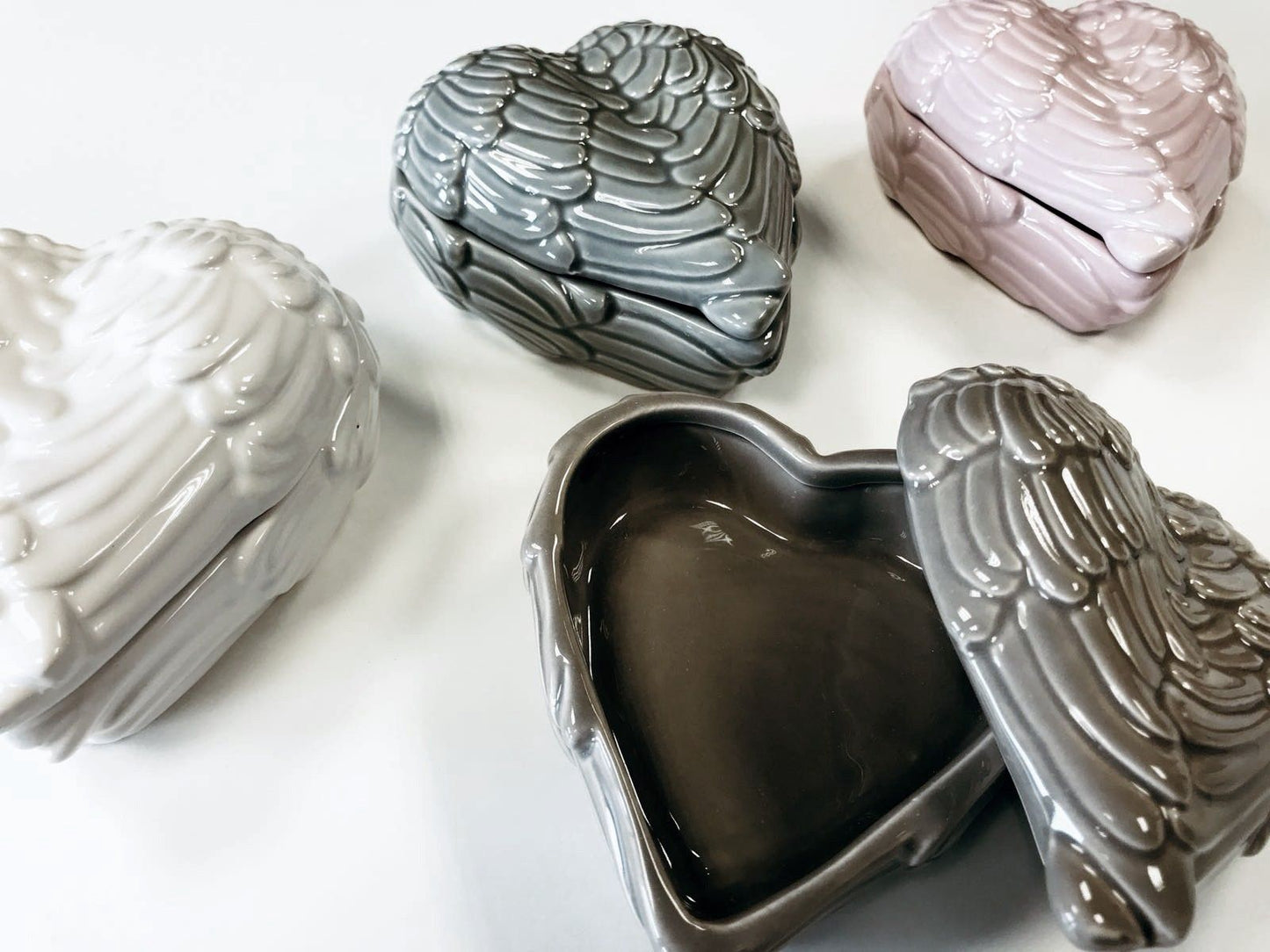 Angel Wings Trinket Box - Stone