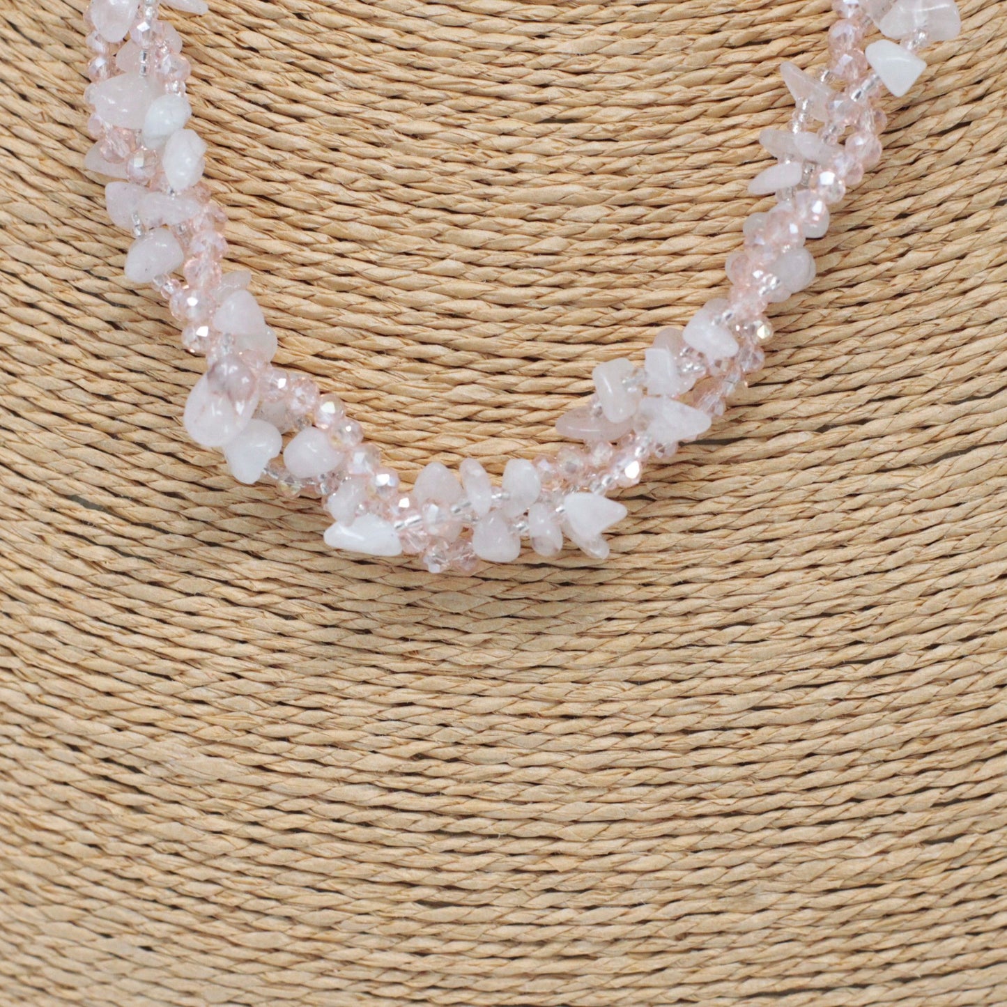 Chipstone & Bead Necklace - Rose Quartz
