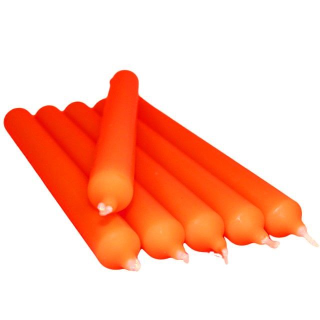Bright Orange Dinner Candles