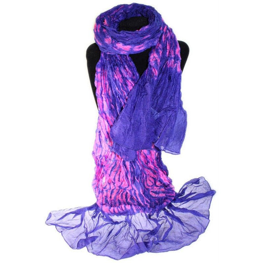 Silk Crinkle Scarf - Pink & Lavender