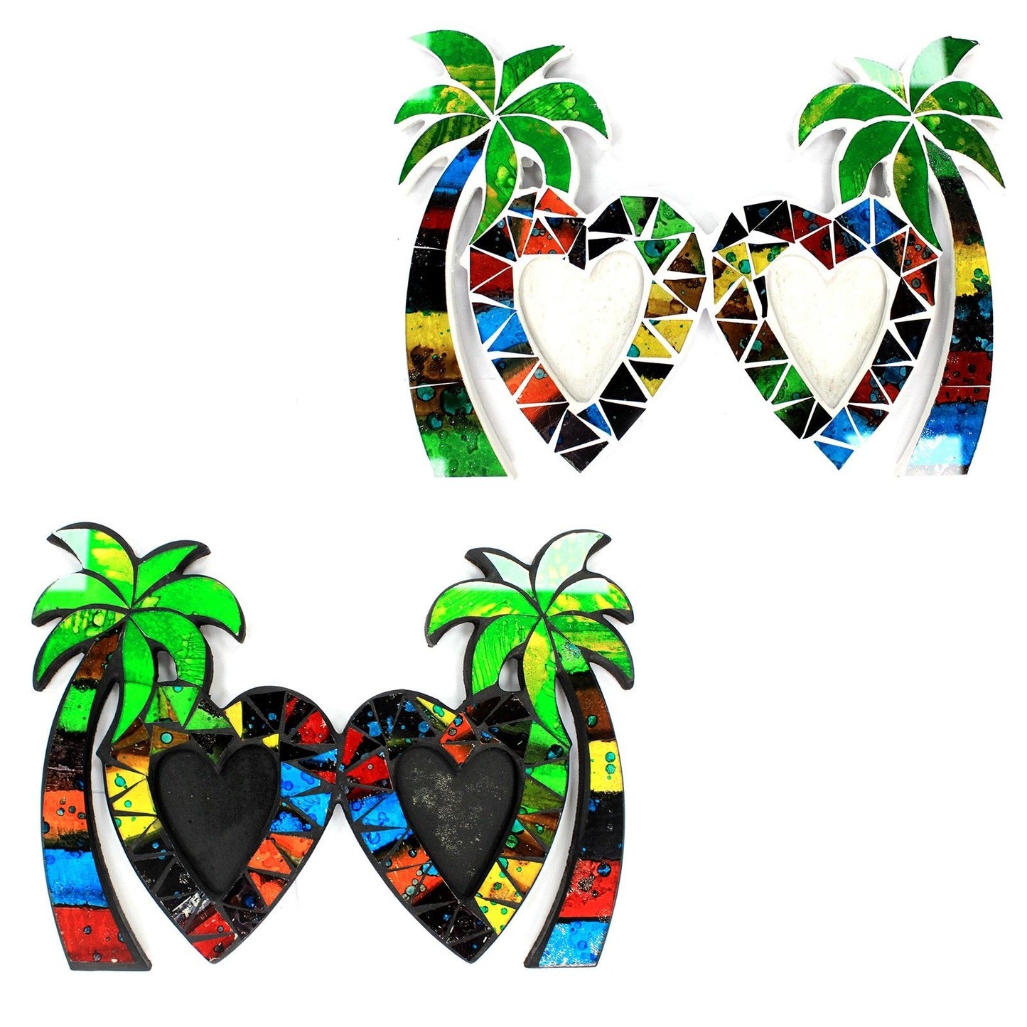 Small Mosaic Coconut Picture Frame - Double
