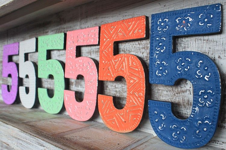 Number "5" - Assorted Colours - 15cm