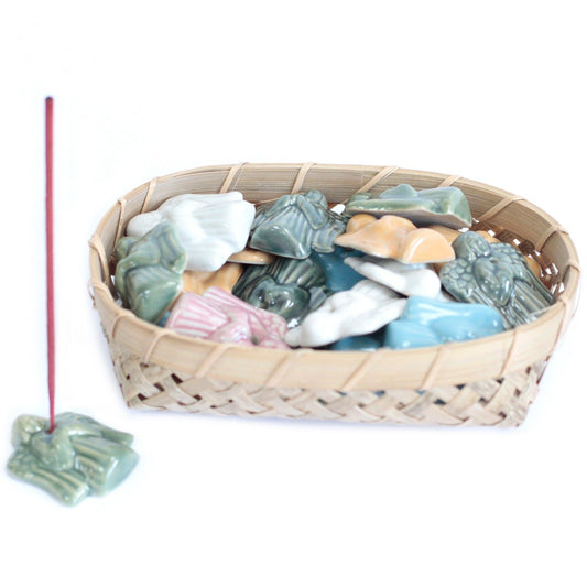 Ceramic Incense Holder - Angel (asst cols)