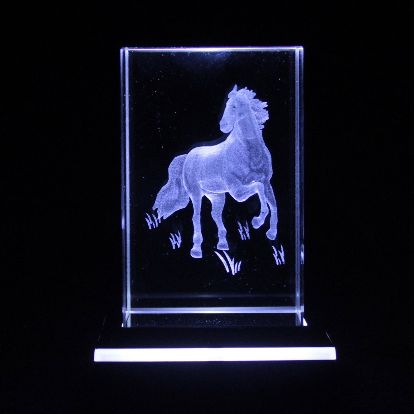 Laser Crystal Block - Standing Horse