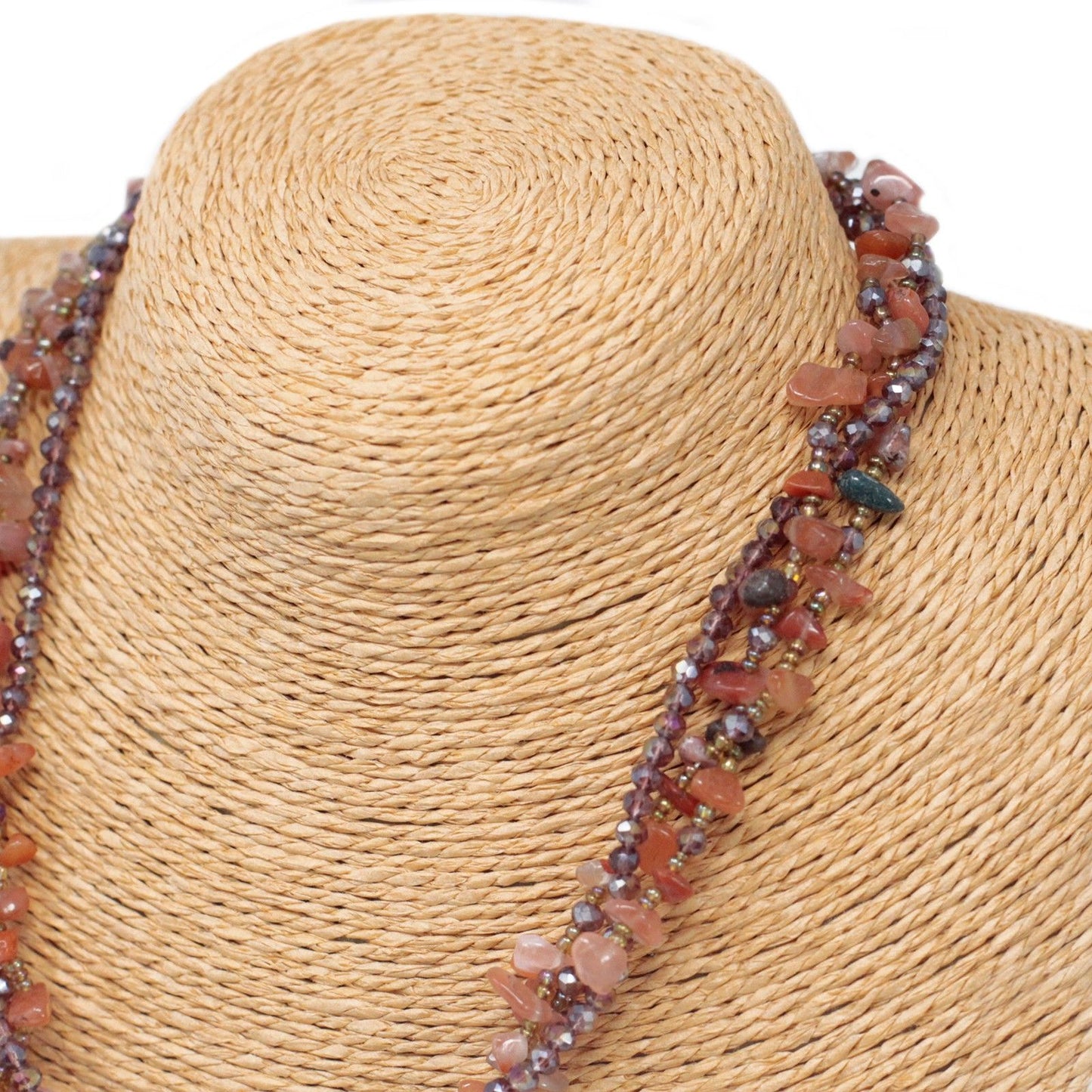 Chipstone & Bead Necklace - Red Agate