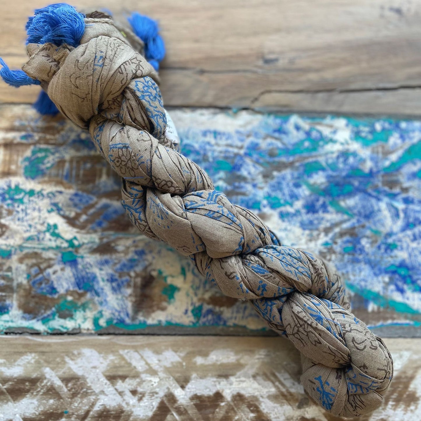 Antique Tassel Scarves - Grey Blue
