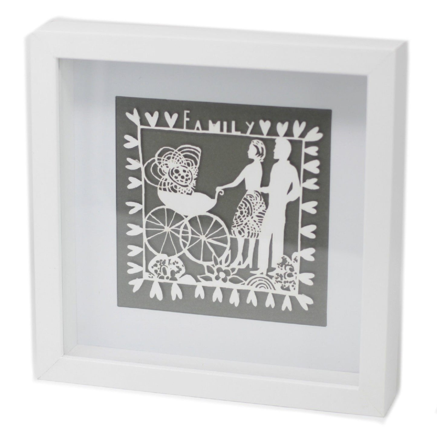 Paper Cutout White Picture Frame - Family