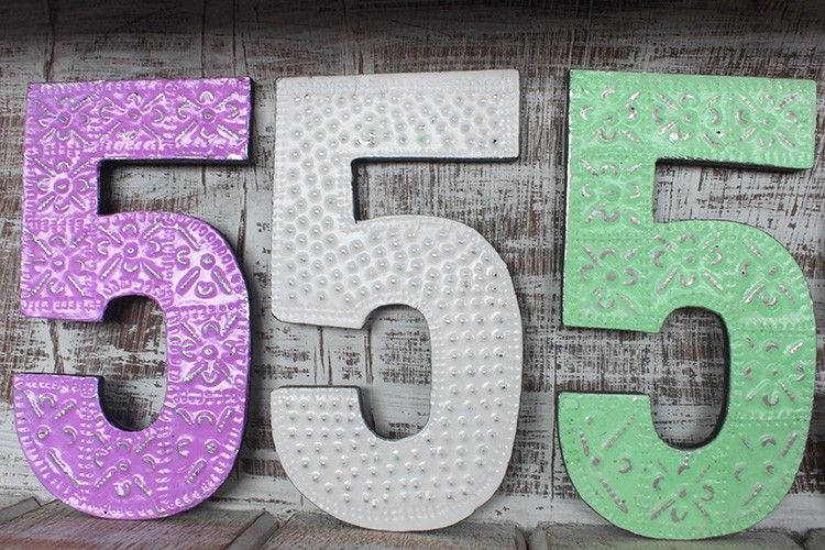 Number "5" - Assorted Colours - 15cm