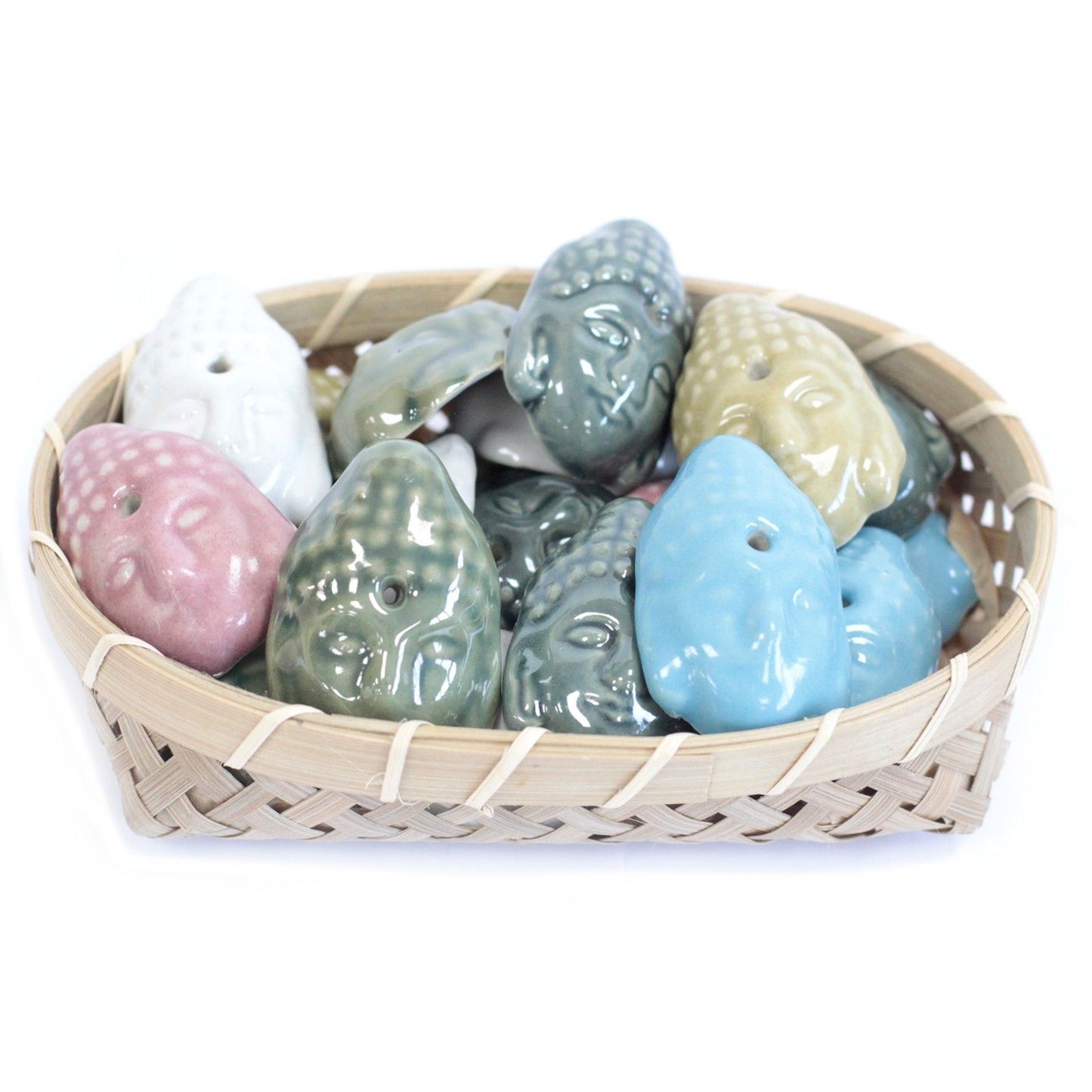 Ceramic Incense Holder - Buddha (asst cols)