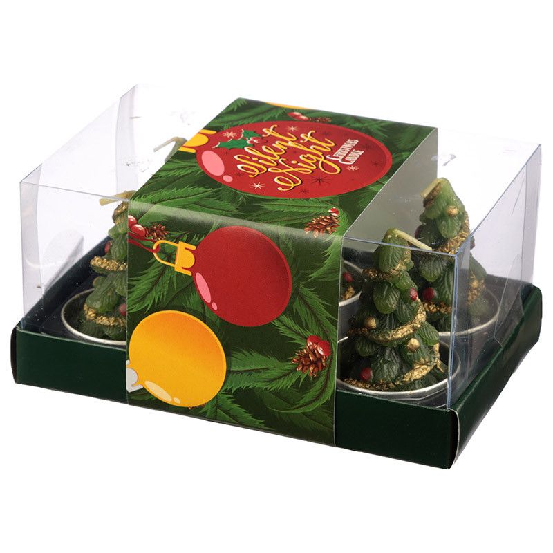 Tea Light Candle Set of 6 - Christmas Trees