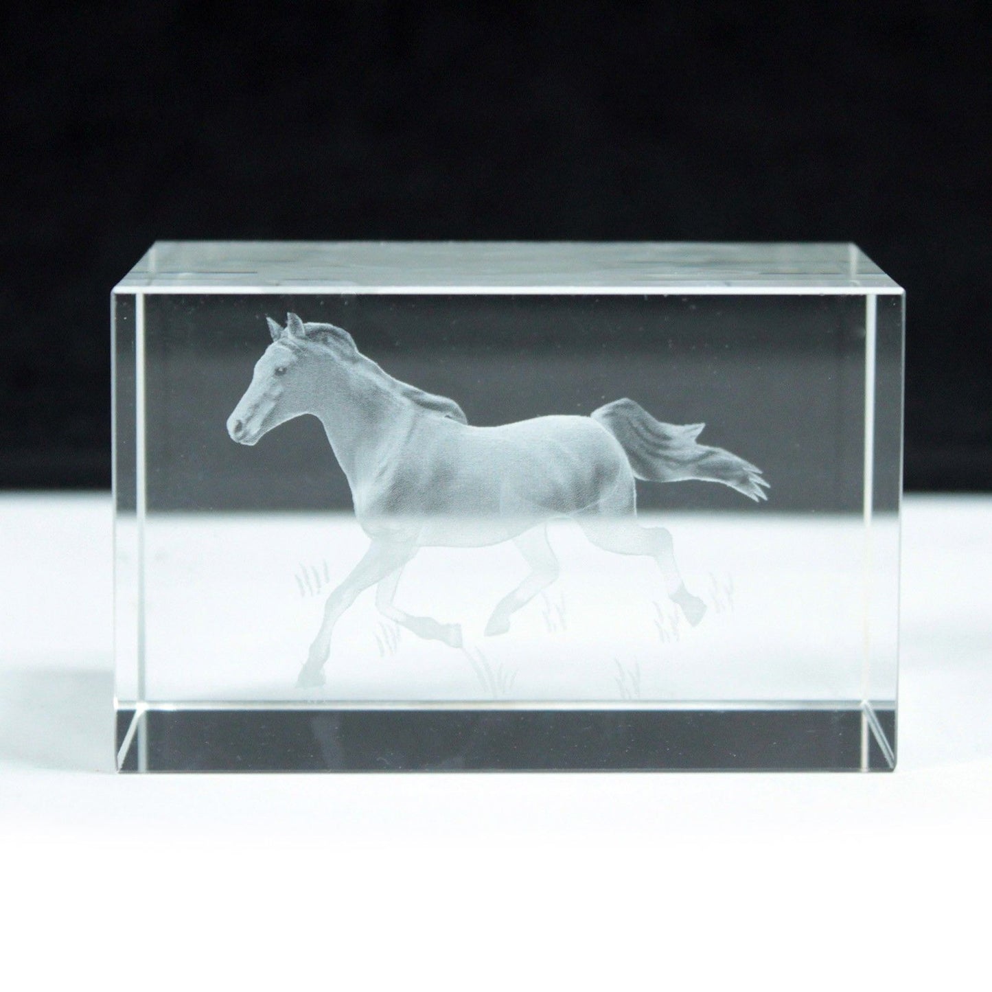 Laser Crystal Block - Running Horse