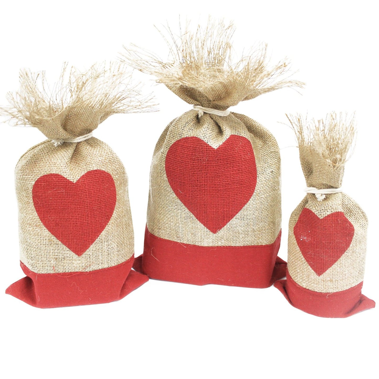 Danish Pouch Set of 3 - Red & Heart