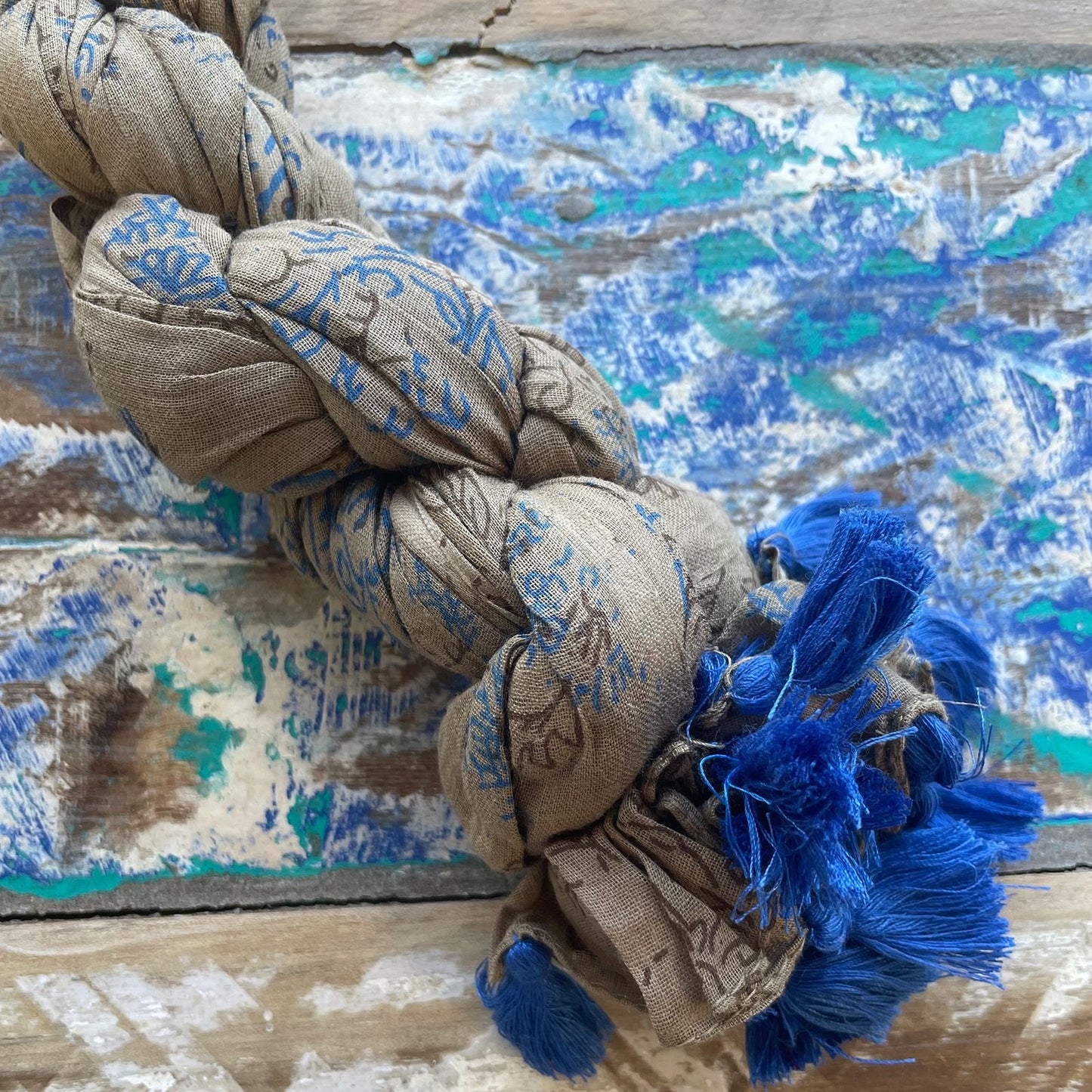Antique Tassel Scarves - Grey Blue