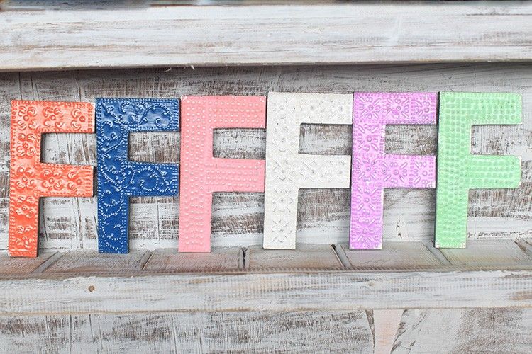 Letter "F" - Assorted Colours - 15cm