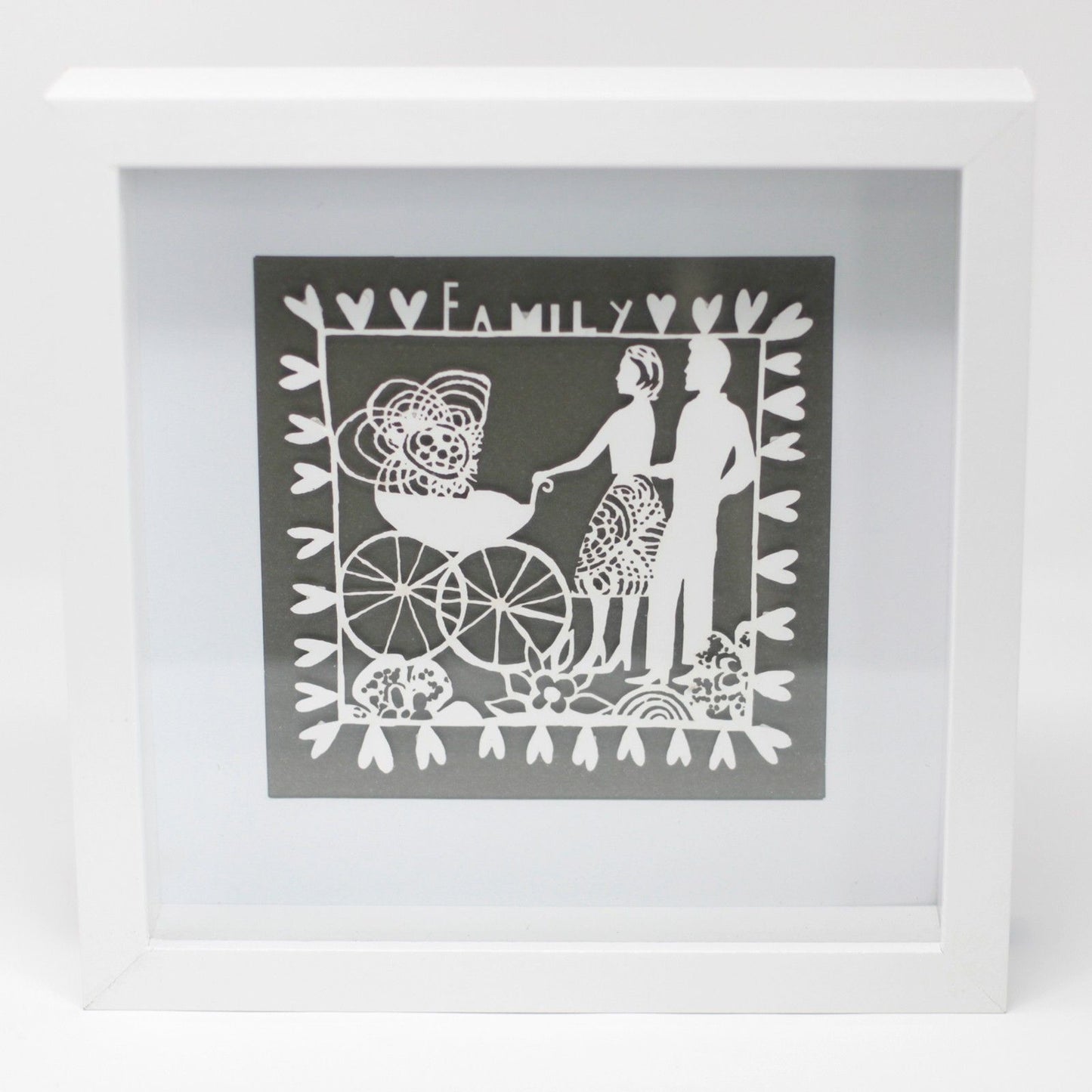 Paper Cutout White Picture Frame - Family