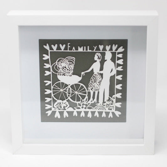 Paper Cutout White Picture Frame - Family
