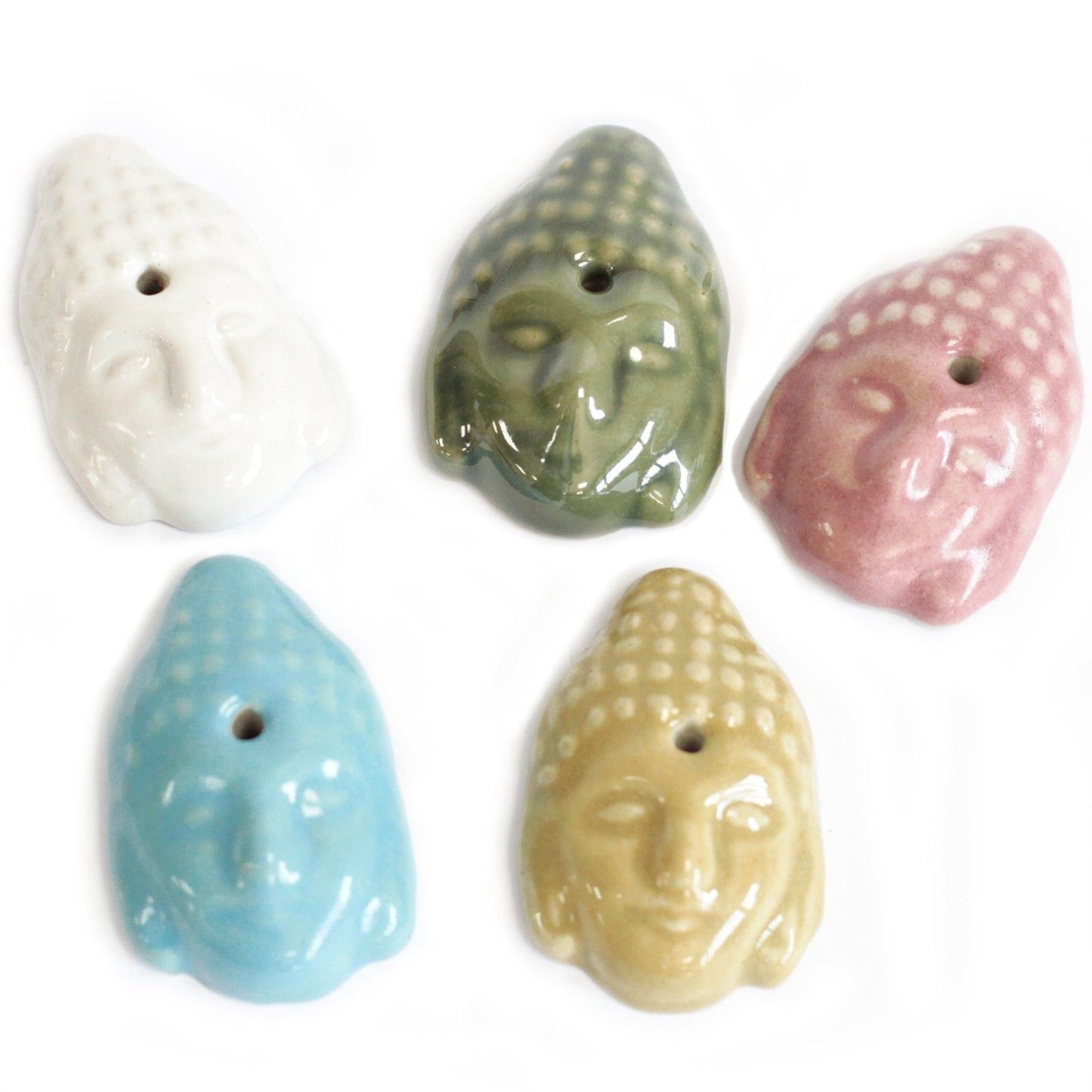 Ceramic Incense Holder - Buddha (asst cols)