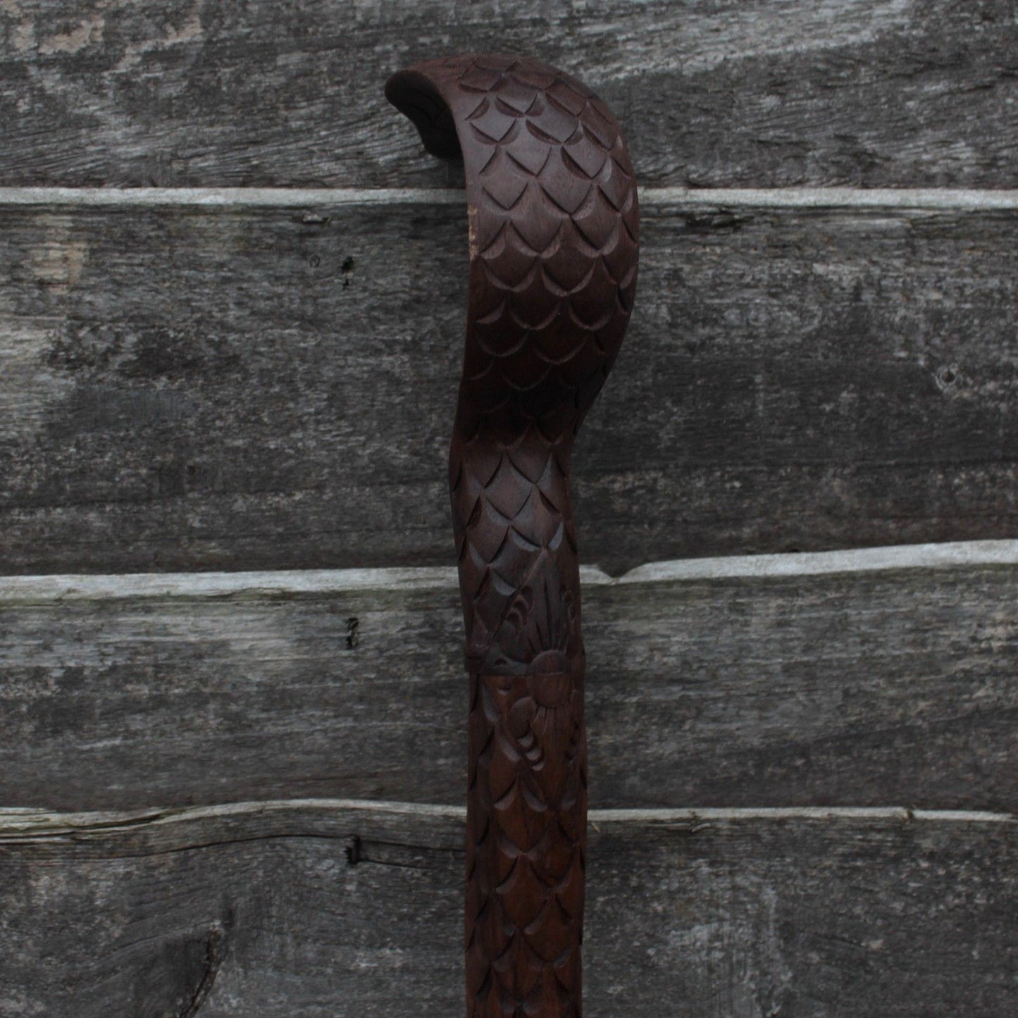 Walking Stick - Snake With Carved Body