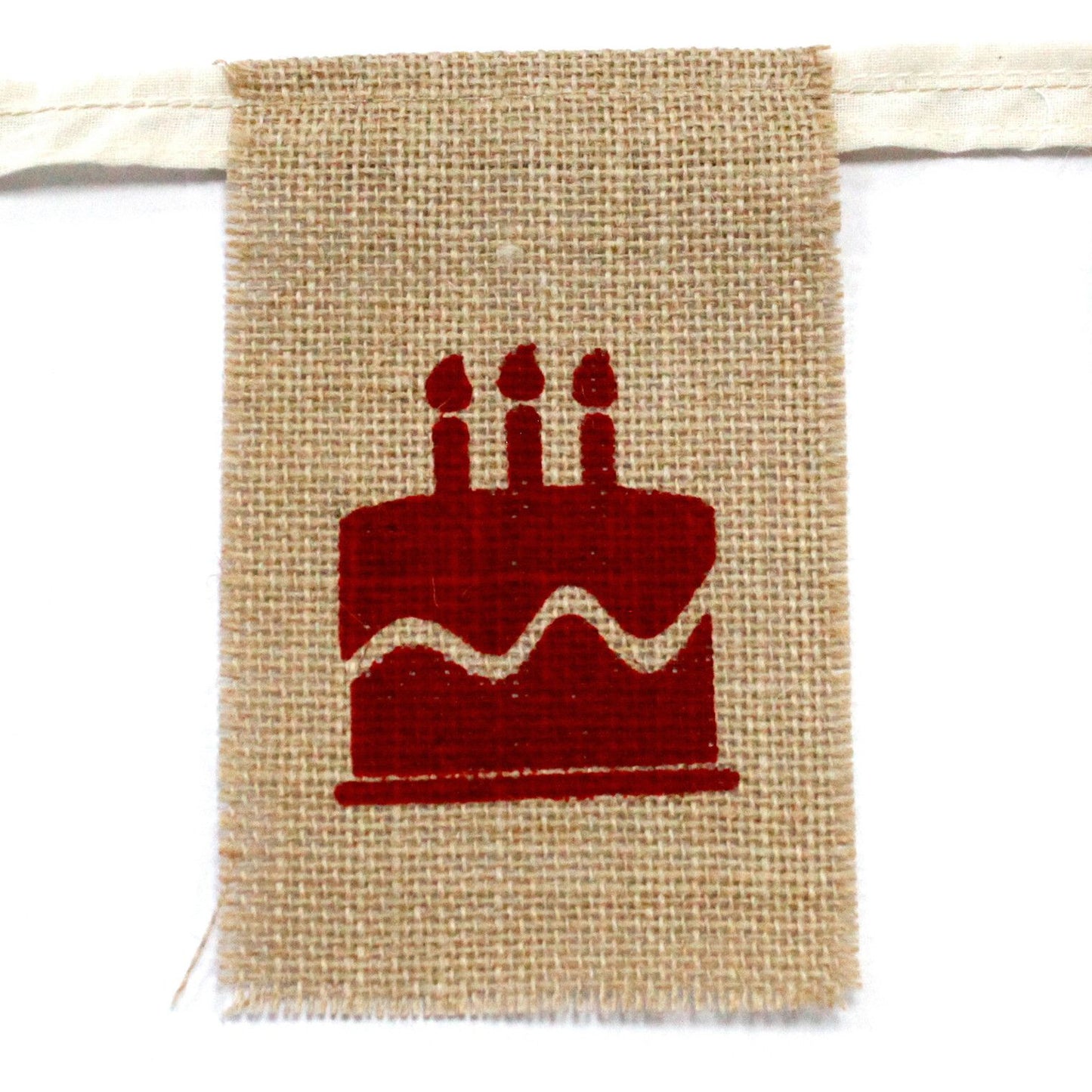 Natural Bunting  HAPPY BIRTHDAY (small with cake)
