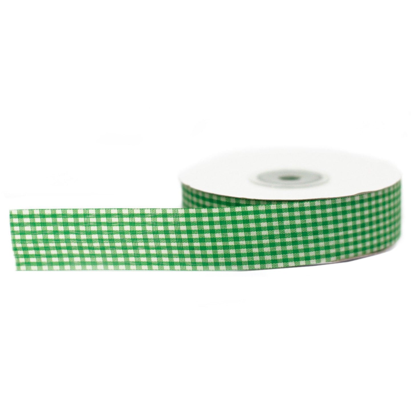 Budget Gingham Ribbon 25mm x 45m - Green