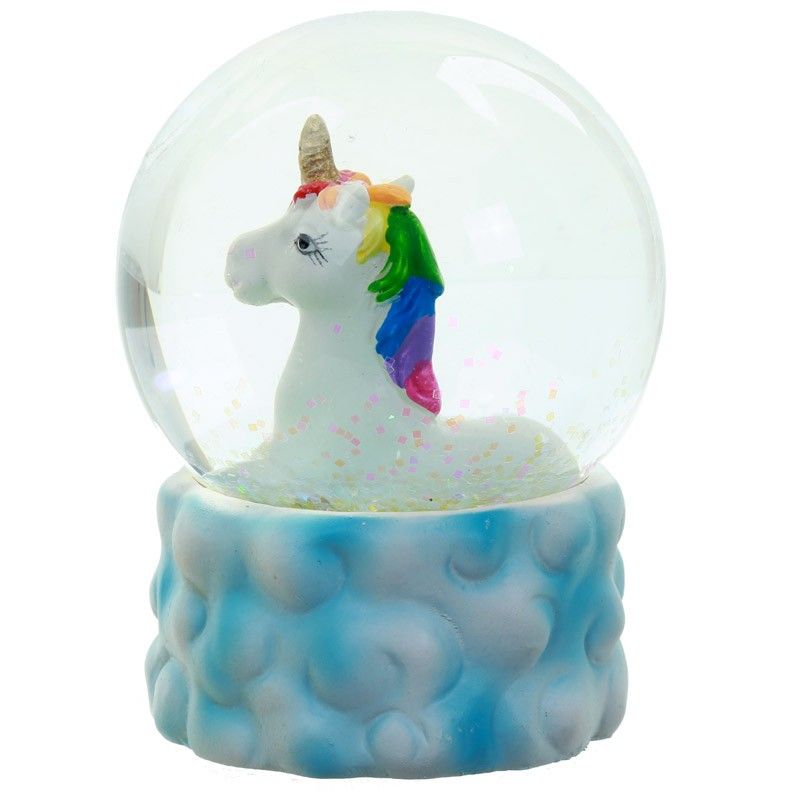Rainbow Unicorn and Cloud Waterball Snow Globe