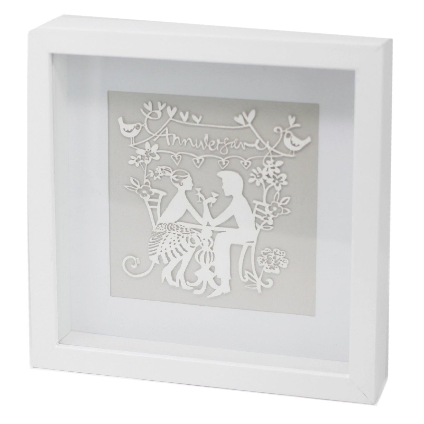 Paper Cutout White Picture Frame - Anniversary
