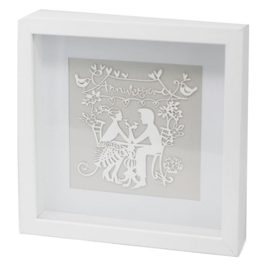 Paper Cutout White Picture Frame - Anniversary