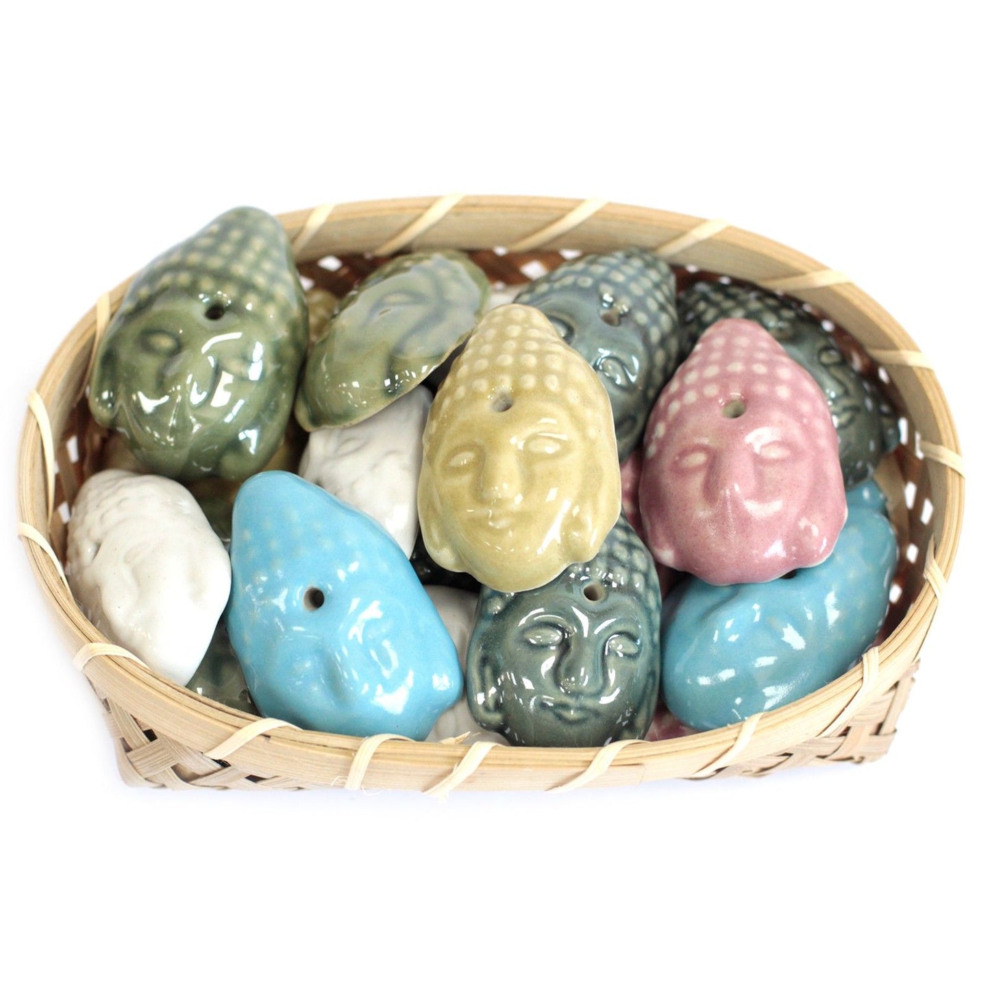 Ceramic Incense Holder - Buddha (asst cols)